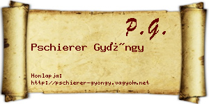 Pschierer Gyöngy névjegykártya